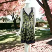 NEW Ted Baker Women's Size 2 Grey Smoke Acorn Knee Length 100% Silk Party Dress
