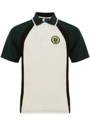Snr White/Bottle/Black Polo Top
