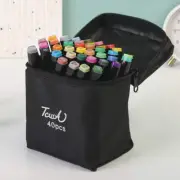 Professional Dual-Tip Marker Set - 40 Colors with Color-Coded Caps for Easy Iden