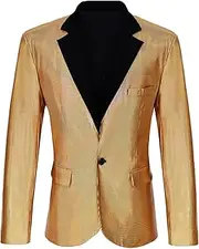 [CARUHIF] Men's 70s Disco Jacket Sequin Blazer Shiny Party Prom Outfit