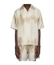 Short-sleeved lettered shirt S,XS CAMEL