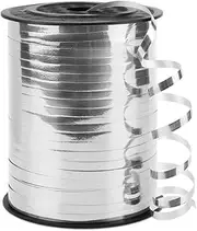 Silver Curling Ribbon, 1/5" Wide x 500 Yards Christmas Curling Ribbons for Gift Wrapping, Party Decoration, Balloon String, Hair, Ribbons for Florist Flower (1 Roll)