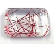 126.85 CT Emerald Cut Red Rutilated Quartz Certified Transparent Loose Gems 5MST