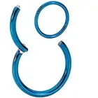 10mm Blue Ear Tragus Eyebrow Cartilage Septum Lip Nose Hoop Clicker Ring