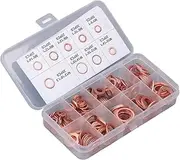 200Pcs Red Copper Oil Drain Plug Gasket Heating Process 9 Types Oil Sealing Drain Plug Washer M5‑14