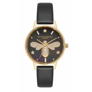 Olivia Burton Sparkle Bee Ø 30 mm | Black & Gold OB16GB08