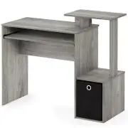 Furinno Multipurpose Office Computer Writing Desk Keyboard Trays W/ Bin, Grey