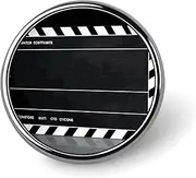 [FZMVSQH] Classic Movie Clapboard Black Printed Round Button Pin Badges Metal Pinback Buttons 1 Inch Pins for Hat Shirt Clothing Bags Decoration, Circular, Aluminum