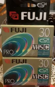 Fuji PRO VHSC TC-30 Camcorder Blank Film Premium High Grade Tape 2 Pack NEW