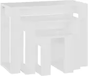 vidaXL 3X Nesting Tables Indoor Living Room Bedroom Couch Side End Coffee Accent Sofa Table Nightstand White Furniture Engineered Wood