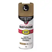 RUST-OLEUM Stops Rust Custom Spray Paint 5 in 1 Enamel 340g Satin Dark Taupe