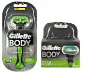 Gillette Body Razor Handle + Gillette Body Razor Blades, 5 Cartridges