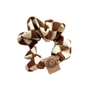 L25 10PCS Checkerboard Small Intestine Shape Hair Ring Korean Version Autumn and Winter Girl Head Rope Headdress for Shopping