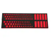 Snap On Tools RED 2pc FOAM ORGANIZERS for 3/8" Drive METRIC SAE Sockets Sets