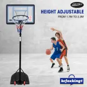 Genki 2.3m Basketball Hoop Stand System Net Ring Backboard Height Adjustable