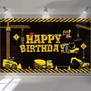 Tatuo Construction Backdrop Construction Theme Birthday Banner 6.1 x 3.6 ft Cons