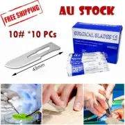 10x Surgical Scalpel Blade #10 Stainless Carbon Steel Sterile Blades for Handle