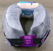 Travel Neck Pillow w/Ergonomic Memory Foam & Raised Side Head Supports, New S5