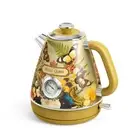 Hazel Quinn Printed Yellow Electric Water Kettle, 1.7 Liter, Stainless Steel, AU