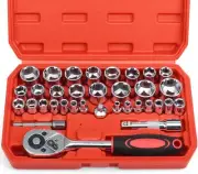 Egofine 34 Pieces 3/8 inch Drive Socket Ratchet Wrench Set, with Socket Set