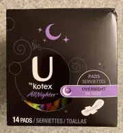 U By Kotex All Nighter Pads Overnight 14 Pads