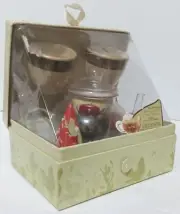 Hand-Blown Glass Teapot with Two Cups NEW In Box approx. 2007