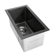 250x450mm Grey Black Nano 304 Stainless Steel Kitchen Laundry Sink Single Bowl Top/Under/Flushmount