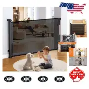 Child & Pet Safety Gate - 34" Tall Stretchable Mesh Barrier for Indoors/Outdoors