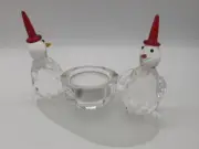 GALWAY LIVING Crystal Snowmen Voltive Ornament, New in Original Box. Cute Candle