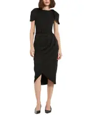 Mac Duggal Crepe Midi Tulip Dress with Belt 6 NoColor