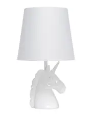 Lalia Home Sparkling Iridescent And White Unicorn Table Lamp