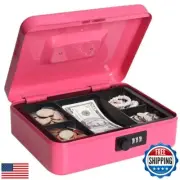 Cash Box with Combination Lock, Metal Money Box for Cash, Lovndi Lock Box wit