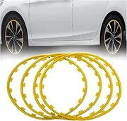 Rim Protector 4PCS Wheel Rims Decor Strip, 17-20 '' Car Wheel Edge Trim Protection Ring, Fits for All Models G20240113(Color:Red,Size:18in)(Yellow,16in)
