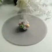 25 pcs 9" Silver TULLE WRAPPERS CIRCLES for Light Gray Party Favors DIY Crafts