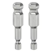 2pcs Ball End Hex Screwdriver Bit Set 10mm Magnetic 1/4" Hex Shank 2" Long