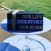 Thin blue Line faux Stacked Books