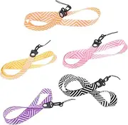 POPETPOP 5Pcs Hanging Lanyards for Keys Work Cards Durable Neck Straps with Design for Id Badges Name Tags and Badge Holders Friends and Family
