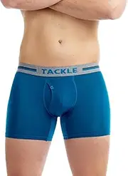 [TACKLE] Mens Bamboo No Chafe Mid Length Trunk, Mens Underwear, Moisture Wicking, No Chafe Inner Leg Panels, Viscose Dervied from Bamboo, Mens Boxer Briefs