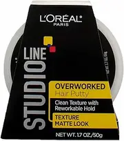 L'Oreal Paris Studio Line Overworked Hair Putty, 1.7 Ounce (Pack of 5)