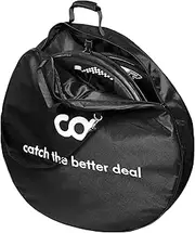 CyclingDeal Bike Bicycle Double Wheel Bag - Standard or Extra Thick Soft Foam Padded for 700c Road Bike & 26" 27.5" 29" MTB Wheel Set - Quality Nylon 600D - with Handle & Detachable Shoulder Strap