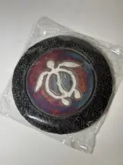 Raku Pottery Coaster Sea Turtle Lava, - NEW