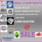 Small Floor Shower Bathroom Drain Grate Waste Tile Insert Heelguard Bermuda S/S