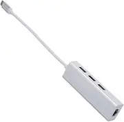 MERRYHAPY Data Hub Adapter Ethernet Wired Hub Rj Ethernet Silver Ethernet USB Hub Ethernet Adapter Ethernet LAN Network Converter USB 3.0 Hub White