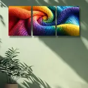 3pcs Wool fabric Art Painting Print 100% Australian Made 3 x 40x60cm Metal Print