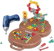 Zetqhuu Toddler Play Tool Bench Kits | Kids Screw Tool Box with Electric Drill,Engineering Construction Toy for Preschool Young Children Girls Over 3+ Years Old