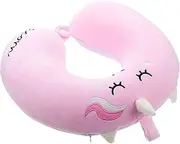HONMEET Travel Neck Pillow for Adults Unicorn Shaped Cervical Support Cushion for Airplane Office Naps Comfortable Removable Memory for