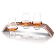 4pc Final Touch 195ml Whiskey Glass Flight Tasting Set w/ Stand