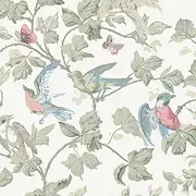Toduso Vintage Peel and Stick Wallpaper Birds Leaf Butterfly Beige/Blue 15.5''x78.7'' Removable Wallpaper Shelves Liners Decorative Vinyl Roll