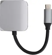 USB C to VGA Adapter, Plug and Play Type‑C to Compatible + 1080P VGA USB Hub Docking Station Adapter, Compatible with Laptop, Cellphone, Tablet and More