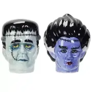 Frankenstein & Bride Salt & Pepper Shakers Mini Statues Collectibles